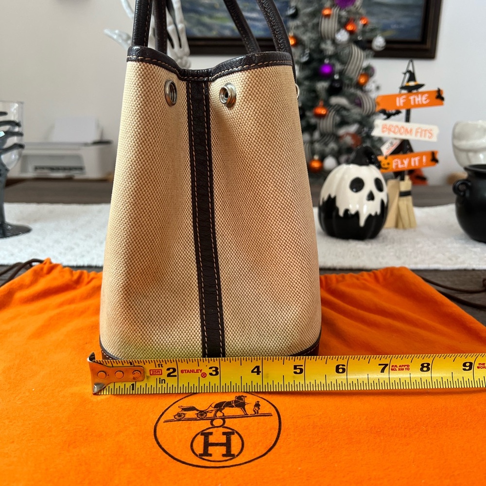 SALE!Hermes Garden Party Tan and Brown Canvas Tote Bag - Picture 13 of 14